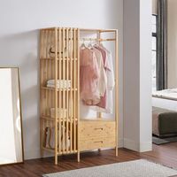 perchero burro varanger con 2 cajones bambu 185x100x45 cm - natural encasa