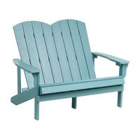 banco de exterior 2 plazas muebles de jardin de madera plastica tradicional azul claro adirondack