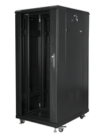 armario lanberg rack 19 27u 600x800 flat pack negro puerta cristal con lcd