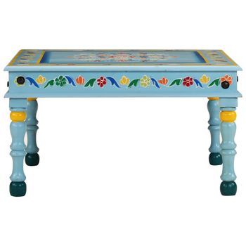 Mesa De Centro 54x54x30 Cm Madera - Turquesa
