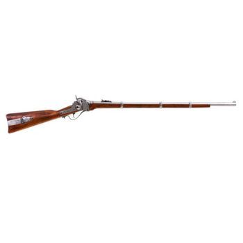 Outlet Réplica De Fusil Militar Sharps Creado Por Christian Sharps En Estados Unidos En 1848 Utilizado En La Guerra De Secesión, Fabricado En Metal Y Madera, Con Mecanismo Simulador De Carga Y Disparo, Con Caño Ciego, No Dispara, Para Decoración
