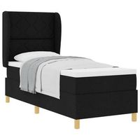 cama tipo box spring con cabecera manual negro 200 x 80 cm tela vidaxl