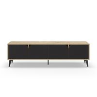 mueble de tv con patas de metal l180 cm - efecto madera clara