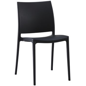 Silla De Jardin Meton Plástico Negro 49x42x81 Cm Clp