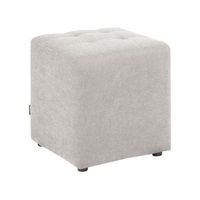 reposapies puf sala de estar moderno cubo otomana tela gris claro kansas