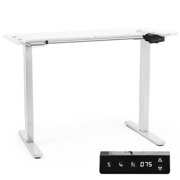 Marco De Escritorio Elã©ctrico Ajustable 71-116 Cm, 2 Niveles, Fun. Memoria - Blanco - Duronic Tm12 We