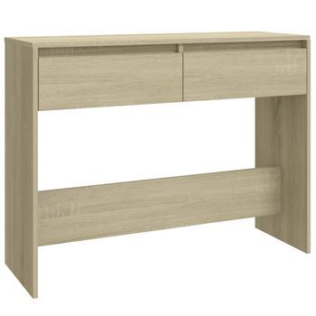 Mesa Consola Madera De Ingeniería Roble Sonoma 100x35x76,5 Cm Vidaxl