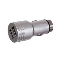 2 in 1 dual usb adaptor silver