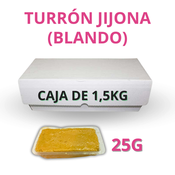 Turrón blando en porciones de 25g en cajas a granel - Caja de 1...