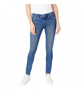 Pepe Jeans para mujer. PL204171VW3 Jean Regent Fit Skinny Tiro Alto azul (29/30), Casual, Algodón, Denim, Sostenible