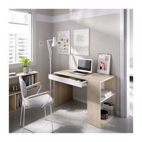escritorio navas con estante y cajon estilo natural-blanco