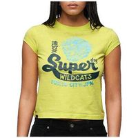 superdry camiseta t-shirt varsity burnout a manches courtes para mujer