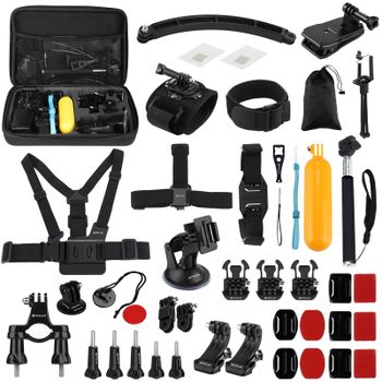 PULUZ Kit de Accesorios para Cámara de Acción 50 en 1 para Insta360 X5 X4 X3 / GoPro HERO13 12 11 10 Black / DJI y Otras Cámaras Deportivas