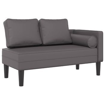 Sofá Diván | Sofá Cama Con Cojines Cuero Sintético Gris