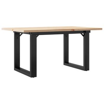 Mesa De Centro Marco O Madera Maciza Pino Y Acero 80x50x40 Cm Vidaxl