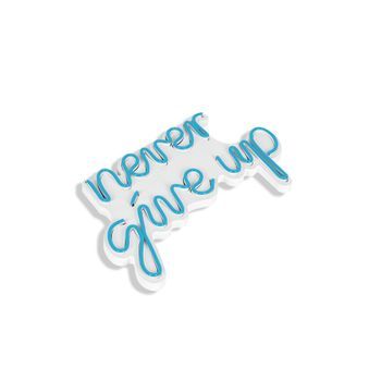Iluminación Led Decorativa De Plástico Never Give Up Azul 39.5x23x2 Cm