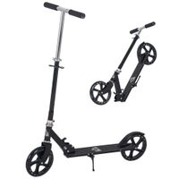 homcom patinete plegable para ninos 7-14 anos scooter infantil manillar ajustable en altura 4 niveles con freno 88x37x75-100 cm negro   aosom espana