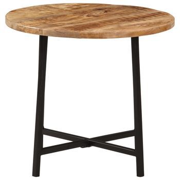 Mesa De Café | Mesa De Centro Hierro Y Madera Maciza De Mango 45x45x40 Cm