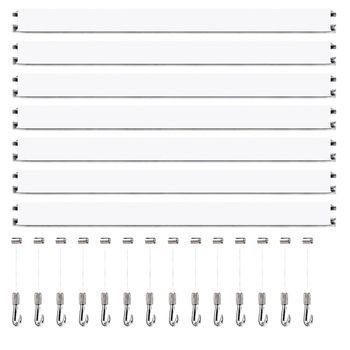 Colgar Cuadros Sin Agujeros Pack 12 Metros Eurohang Guías Aluminio Blanco Mate 150 Cm Con 15 Colgadores Fast Nylon Clips Tapas Tornillos