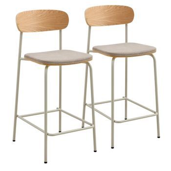 Juego De 2 Tronas De Madera Beige., Lexy - Oviala