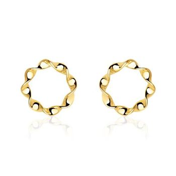 Pendientes de mujer círculos en oro 9 quilates
