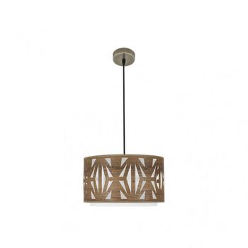 FABRILAMP Colgante regulable modelo Katerina 1xE27 Cuero/madera Oscura