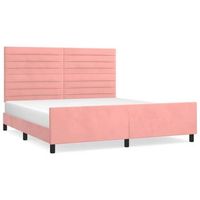estructura de cama con cabecero de terciopelo rosa 180x200 cm vidaxl