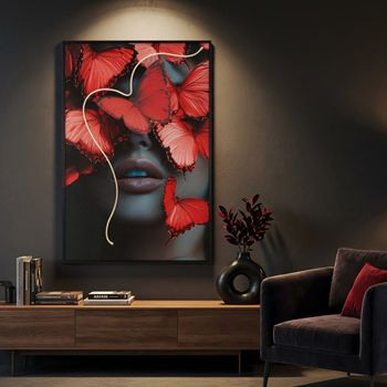 Pintura sobre lienzo con leds, 60x3,5x90 cm