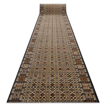 Alfombra De Pasillo Lana Keshan 6428/53551 Oriental Beige / Azul Oscur 90x350 Cm