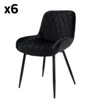 6x sillas de comedor negro tapizado transpirable respaldo ergonomico