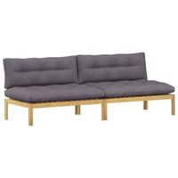 unidad sofa medio acacia claro y gris oscuro madera de acacia vidaxl