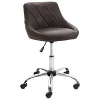 taburete de trabajo lazio con ruedas simil cuero marron 49x47x71 cm clp