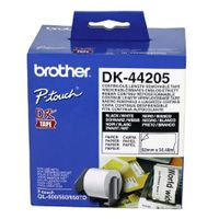 brother dk-44205 original continuous label tape with removal adhesive tape 62mm x 3048m black on white