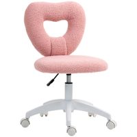 homcom silla de escritorio silla de oficina respaldo en forma de corazon acolchada rosa