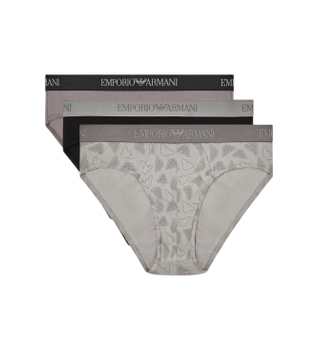 Emporio Armani para hombre. EM000256_AF20671 Set 3 Slips Day gris, negro (XL), Homewear, Algodón