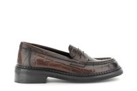 mocasines de piel grabado coco dark brown 37
