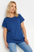 yours camiseta azul con manga corta mujer curvy y tallas grandes yours