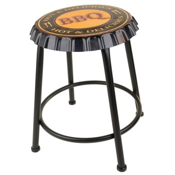 Taburete de metal negro 35x35x46