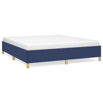 Estructura De Cama Con Somier Tela Azul 180x200 Cm Vidaxl