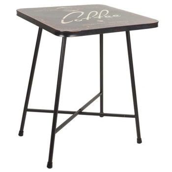 Mesa cuadrada de metal negro