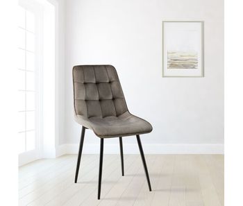 Lote de 2 sillas de comedor funda de terciopelo gifford antracita 61x47x89 cm