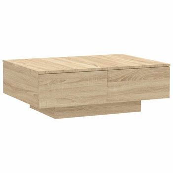Mesa De Café - Mesa De Centro Madera Contrachapada Color Roble 90x60x31 Cm