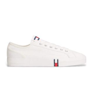 Tommy Jeans para mujer. EN0EN02956 Zapatillas de lona Archive con logo blanco (40), Plano, Cordones, Casual