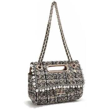 Nicole Lee Bolso de mano BOLSO CLUTCH ESTILO TWEED CON SOLAPA (BEIGE) para mujer