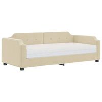 sofa cama  cama para adultos con colchon tela crema 90x200 cm