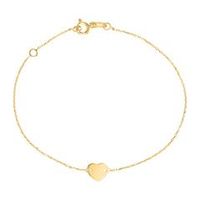 pulsera de mujer con grabado de corazon en oro de 9 quilates