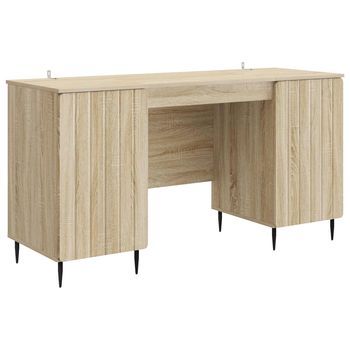 Escritorio Roble Sonoma 142,5 X 50 X 75 Cm Madera De Ingeniería Vidaxl
