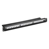 goobay panel de parcheo 24 puertos cat 6 utp 1u negro