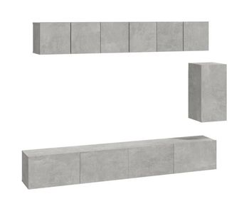 Set de muebles de tv 6 piezas madera contrachapada gris hormigón