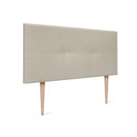 cabecero de lino natural con botones 95x105cm con patas camas 90 - beige